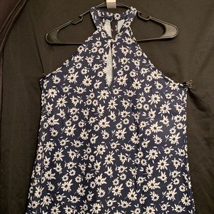 Women's Summer Casual Fashion Floral Print Sleeveless Dress, Size M